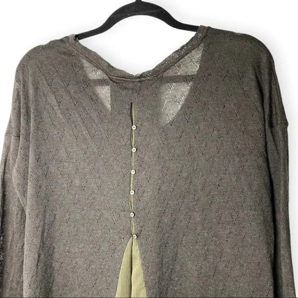 Free People New Romantics Green Long Sleeve Long Back  Button Up Back Pee… - Picture 5 of 10